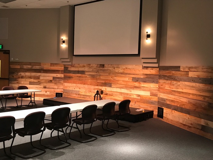 wood accent wall natural color